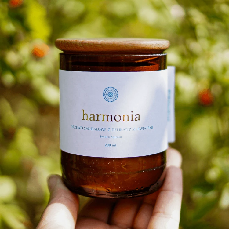 Ekologiczna świeca sojowa HARMONIA 200 ml 
Mandala HARMONY by Mandala Yoga