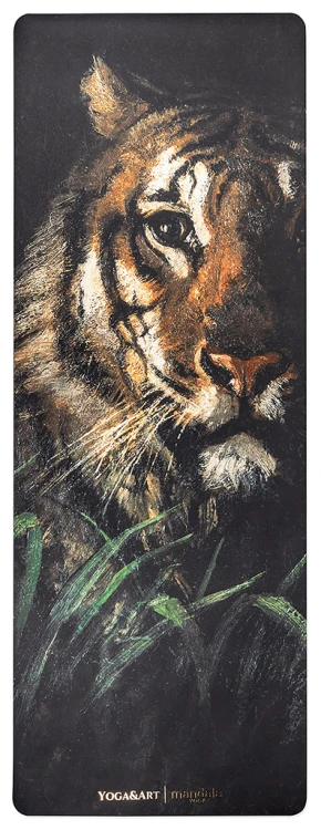 Antypoślizgowa mata do jogi PU TIGER HEAD 4mm MandalaYoga.pl