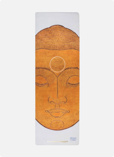 Mandala Yoga mata antypolizgowa mikrofibra Head of Buddha White  (6).png