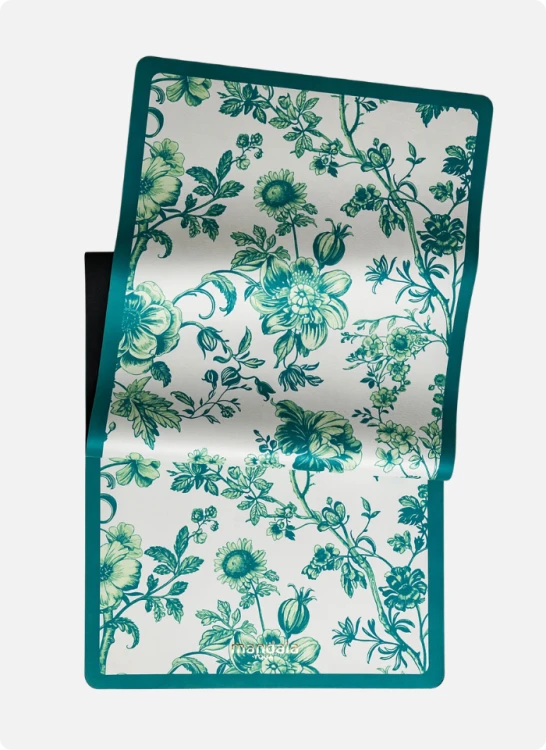 Mandala Yoga mata antypolizgowa mikrofibra Floral Green (3).png