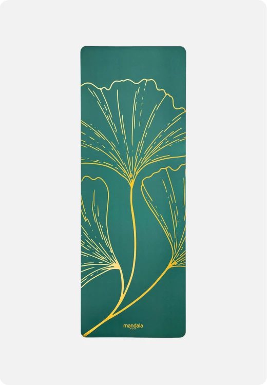 Golden Leaf SAGE 4mm – profesjonalna mata do jogi PU z antypoślizgową powierzchnią (1).png